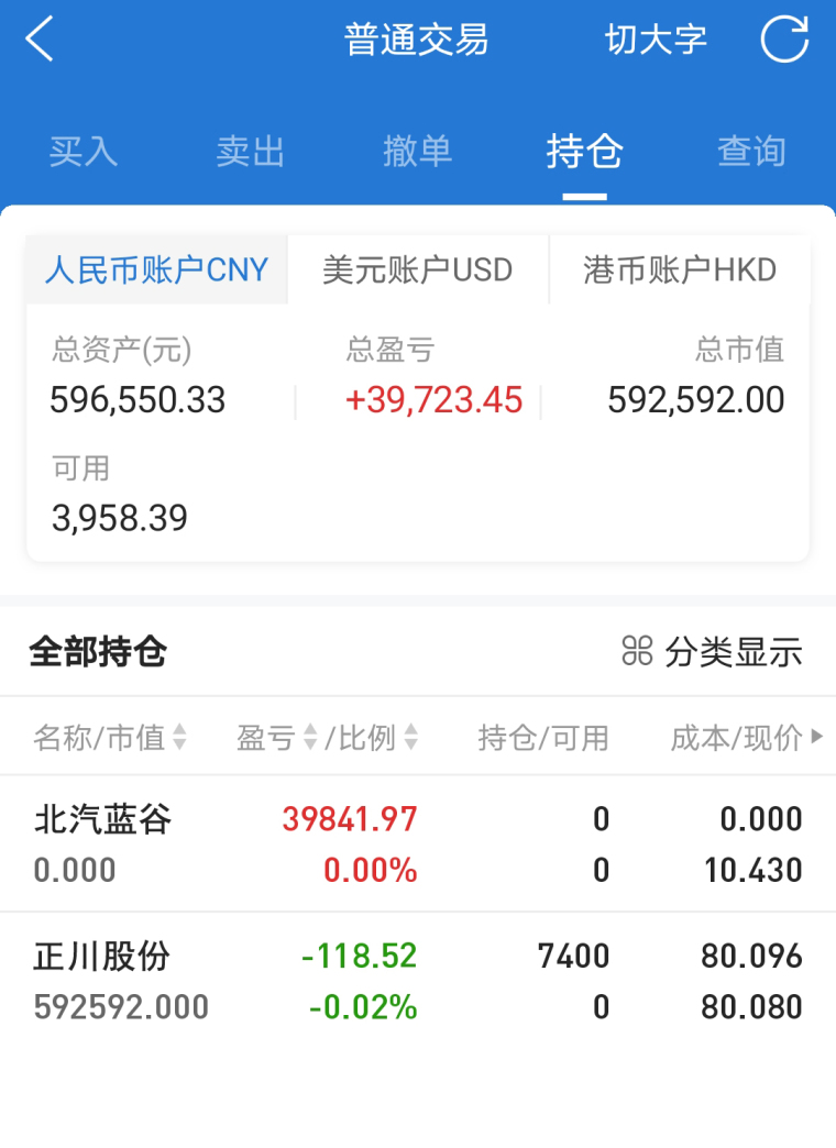 股票賬戶截圖，數字時代的投資軌跡