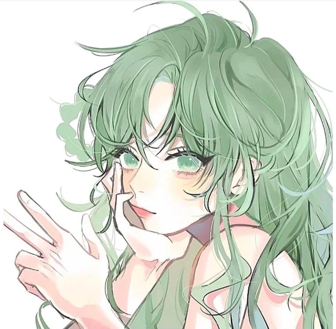 動(dòng)漫綠色系女生頭像繪制指南,步驟與教程