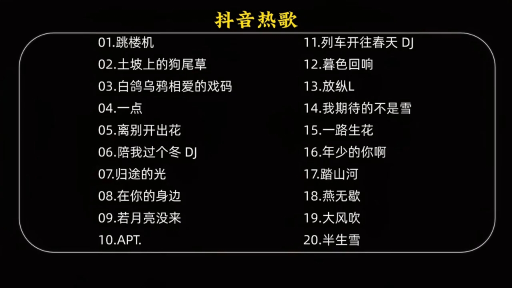 當下火熱音樂風潮，抖音熱門歌曲大盤點