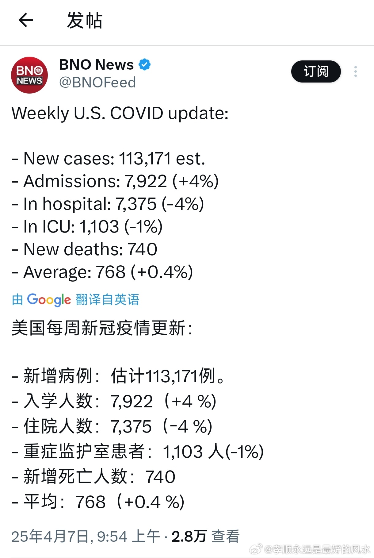 美國最新病例數據及其觀點闡述