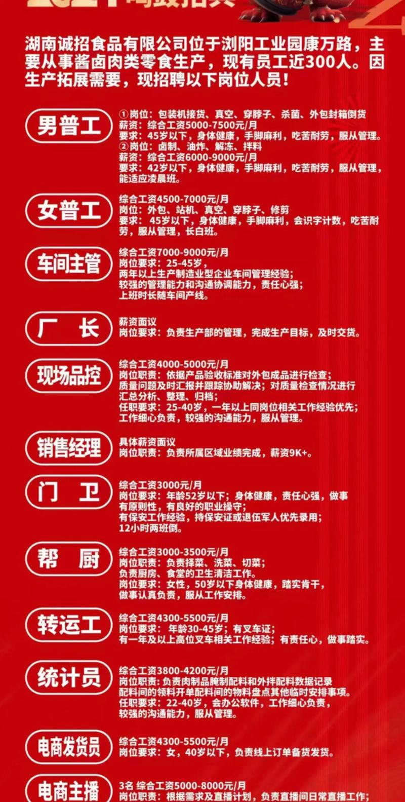 張店面食工最新招聘信息發布